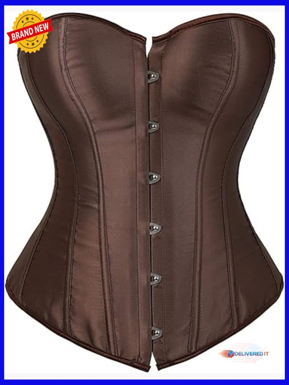 Plus Size Overbust Satin Corset Top with Steel Bones Bustier Waist Cincher